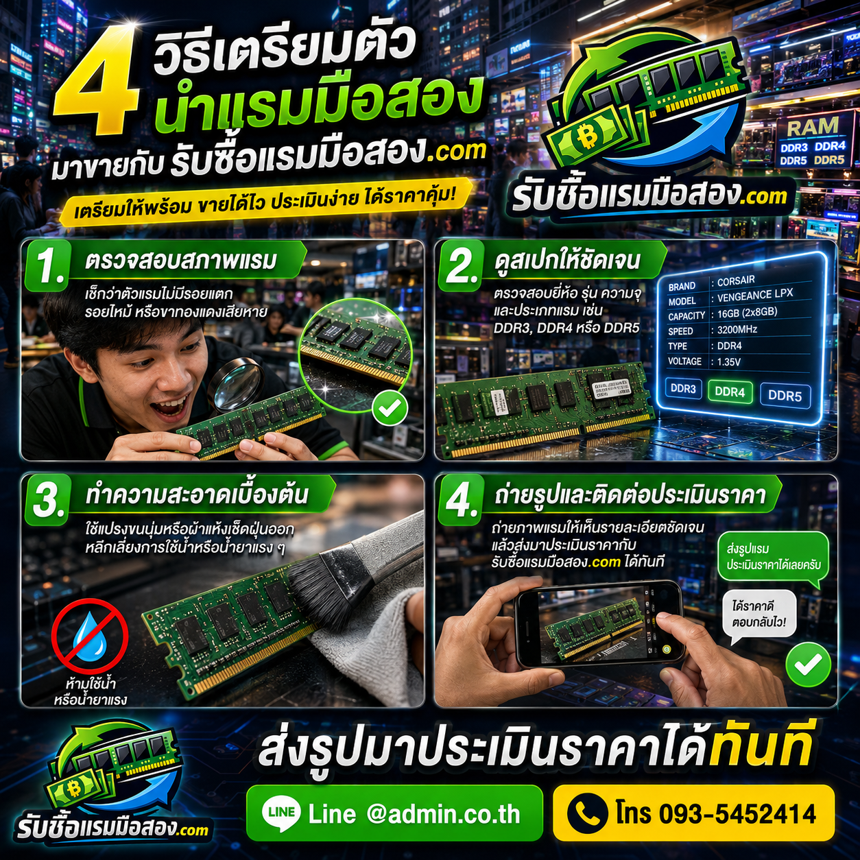 4 วิธีเตรียม RAM มือสองก่อนส่งประเมินราคา